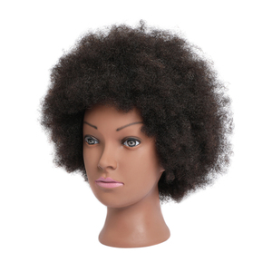Cabeza de Maniquí Afro Profesional con Cabello 100% Humano para Prácticas de Trenzado, Muñeca de Cosmetología Afroamericana para Peluqueros - Product Image 2