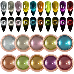 ผงแม่เหล็กสำหรับทำเล็บลายตาแมว 10 สี 3 มิติ สีออโรร่า ประกายมุก ติดทนนาน สำหรับตกแต่งเล็บ DIY - Product Image 1