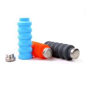 Nouvelle arrivée : Bouteille d'eau pliable pour les voyages, réutilisable, en silicone, pour la salle de sport, emballage personnalisé, décontractée, pour adultes - Product Image 1