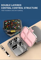 Conteneurs alimentaires Boîte à lunch Bento Boîte à lunch en acier inoxydable 304 pour adultes Boîte Tiffin en métal Conteneur à lunch détachable pour l'école