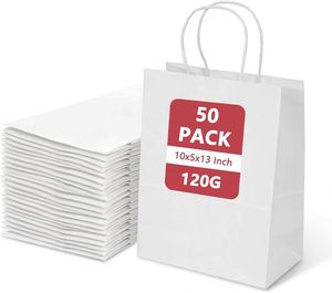 90gsm 100gsm 120gsm <b>White</b> Kraft <b>Paper</b> Bag Custom <b>Paper</b> Bags with Handle <b>Paper</b> Bags for Food Takeaway - Product Image 4