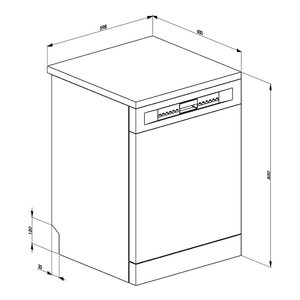 UNIVERSALE LVS292DN Lavavajillas negro de 13 plazas, clase D (59.8x60x84.8cm) - Product Image 2