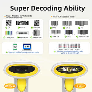 Escáner de Código de Barras Inalámbrico GTCODESTAR 2D CMOS con Cable USB, Lector de Códigos de Barras 1D Inalámbrico 2.4G, Bluetooth, Código QR para Almacén - Product Image 3