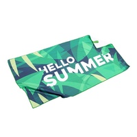 Serviette de plage double face en microfibre Happy Family Tropical, séchage rapide, respirante, écologique, anti-sable, pour adultes, portable, 200 g/m²