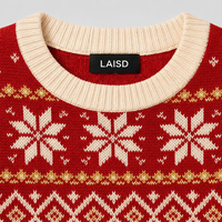Sweater Natal Vintage Pria dengan Cetakan Huruf Happy Holidays, Motif Salju, Pohon Pinus, dan Rajutan Fair Isle, Pullover Natal.