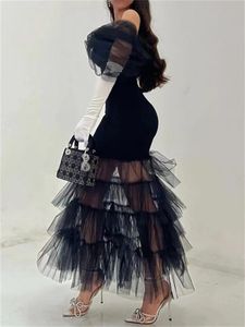 Vestido de noche de fiesta glamuroso ajustado de malla transparente en capas con purpurina para mujer, Sexy, de verano, para invitados de <span class=keywords><strong>boda</strong></span>, graduación, celebridad, para verano, para mujer - Product Image 4