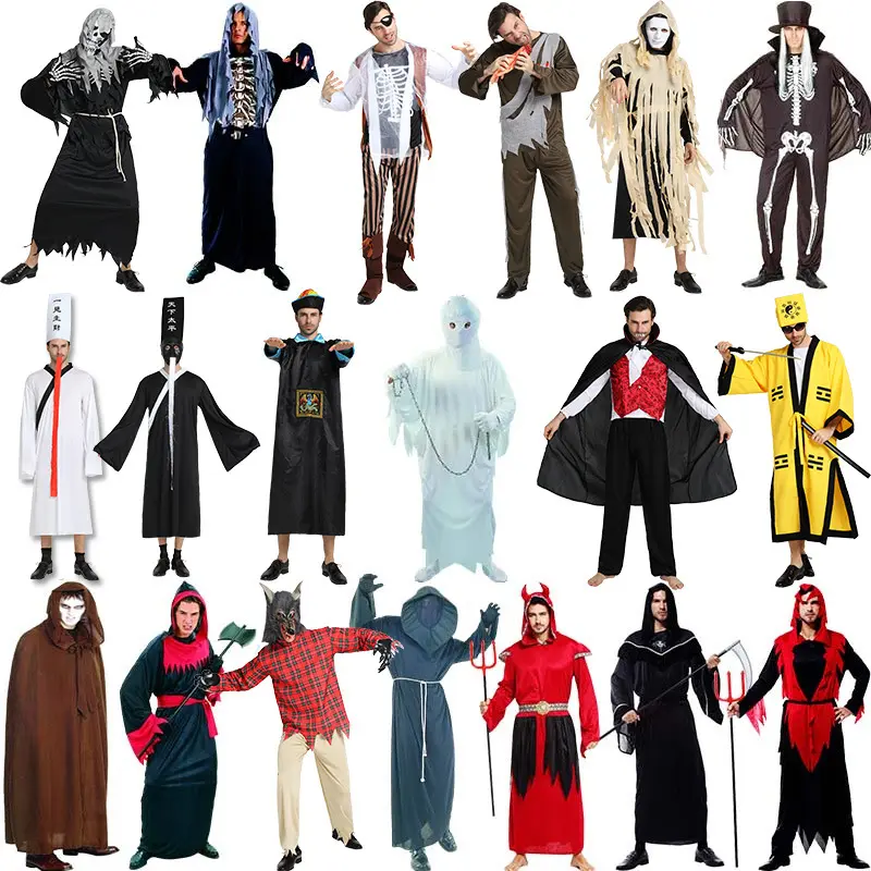 Halloween Children 'S Day Skelet Ghost Demon Party Kostuum/Maskerade/Party Kostuum Polyester Volwassenen Foto 2 Stuk