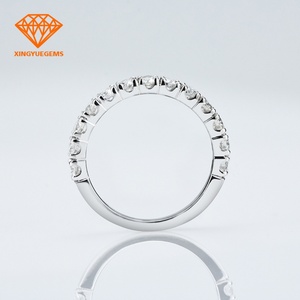 Trendy14/18k White <b>Gold</b> Jewelry Rings High Grade Colorless VVS Moissanite Diamond Wedding Rings - Product Image 4