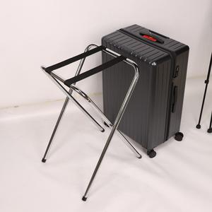 חדר המלון מטען אחסון קל מזוודה מתכת לעמוד פלדה כרום מתקפל מטען - Product Image 3