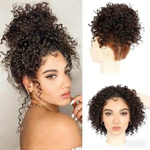 Chignon synthétique bouclé ondulé lâche avec élastique et cordon de serrage pour femmes – Vente en gros de coiffures et extensions désordonnées - Product Image 2