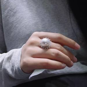 Ensemble de bijoux en argent DIY 10672, bague en argent S925 avec support vide et perles multiples, perles de 6-7 mm, accessoires élégants en perles - Product Image 1