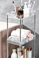 Chariot de rangement transparent en acrylique à 2/3/4 niveaux pour sèche-cheveux, idéal pour la salle de bain