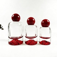 Flacons de parfum en verre vides de haute qualité 30ml/50ml/100ml, emballage cosmétique avec bouchon rouge