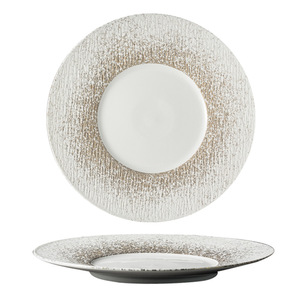 Assiette occidentale de luxe légère à salade domestique 65cm plats à disque en céramique assiettes rondes en porcelaine de Chine avec design graphiti - Product Image 6