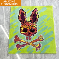 Büyük Anime 3D kilim özel kesim düzensiz şekil lüks halı el yapımı püsküllü karikatür tasarım marka Logo alan özel kilim kesip