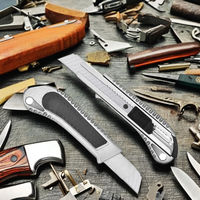Couteau utilitaire industriel OEM anti-chute, lame en acier à haute teneur en carbone, manche en aluminium, outils à main, vente en gros d'usine