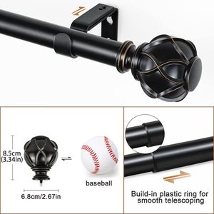 Grandes voies de rideau de fenêtre bonne qualité nouveautés faciles à installer fixations en métal rails de rideau et accessoires de poteaux - Product Image 5