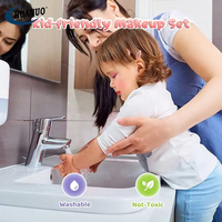 Cosmétiques Princesse Non Toxiques et Sûrs, Boîte de Maquillage à 2 Niveaux, Ensemble de Nail Art, Cadeau pour Enfants, Trousse de Maquillage pour Filles avec Pinceau