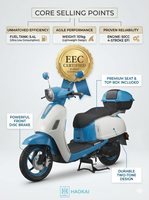 Scooter à essence 50 cm³ EEC EURO 5, 4 temps, refroidissement par air, démarrage électrique, pour trajets quotidiens des adultes, frein à disque avant, frein à tambour arrière