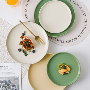 Minimalist <strong>Sage</strong> Green Ceramic Dinner Plate Luxury Stackable Round <strong>Dishes</strong> Serving Plates Dinnerware for Restaurant - Product Image 3