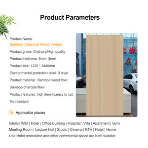 Customized Bamboo Charcoal Wood Veneer Classic Wood Grain Wall Panel for Bedroom <strong>Interior</strong> Decoration and Exhibition <strong>halls</strong> - Product Image 2