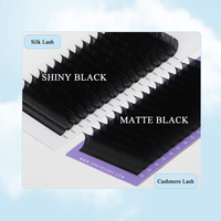 Extensions de Cils Volume Noir Foncé Mat SP EYELASH 0.05 Cachemire Fournitures pour Extensions de Cils Marque Privée Barquettes de Cils Individuels