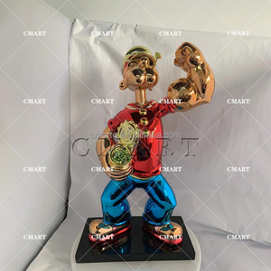 Escultura Pop Art Personalizada de Figura Famosa del Fútbol, Estatua de Popeye con Electroplacado, Nueva Llegada, Escultura de Popeye para Decoración del Hogar - Product Image 1