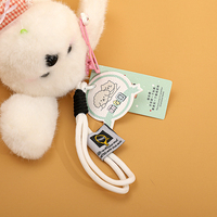 Gantungan Kunci Boneka Anjing Mini Berlian Berkilau dengan Bib Renda dan Pita Bunga, Boneka Anjing Mini untuk Hiasan Tas, Hadiah Kawaii untuk Remaja