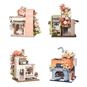 생일 선물 3D 미니 북 구석 공예 키트 꽃 모델 빌딩 세트 작은 인형 집 가구 장난감 DIY 미니어처 인형의 집
