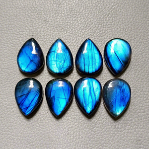 Piedras Preciosas de Labradorita Azul Natural, Corte Pera, Cabujón, Pulidas a Mano, FF Jewellers, Todos los Tamaños, para Joyería - Product Image 1