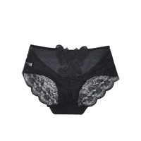 Celana Dalam Wanita Ukuran Besar XL Terlaris, Bahan Dobby Poliester Berenda, Seksi, Modis, Pinggang Tinggi, Bordir Kupu-kupu