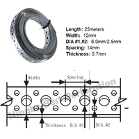 MasterACCT 25 mètres de bande de fixation de sangle galvanisée perforée à bord droit pince pour tuyau à trous multiples pince pour tube en métal
