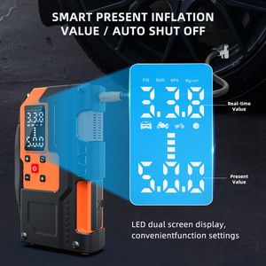 Jump Starter Kompresor Udara Baterai Kapasitas Tinggi 10000mAh Pompa Ban Otomatis Isi dan Hentikan dengan Power Bank - Product Image 3