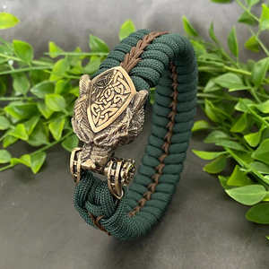 2026 Pulseira Masculina Pulseras De Hombre Erkek Bileklik Vikin Drachen-Verschluss Bronze-Perlen Herren Paracord Drachen-Armband für Männer - Product Image 2