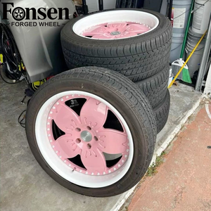 ล้อแม็กซ์ลายกลีบซากุระน่ารัก สีขาวขอบนอก ชมพูขอบลึก สำหรับ Honda Fit <span class=keywords><strong>Toyota</strong></span> Corolla MX5 BRZ JDM Stance Car - Product Image 4