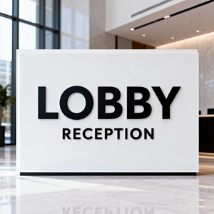 Signalisation directionnelle pour centre de conférence avec affichage du numéro de salle et système de guidage par flèche - Product Image 2