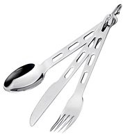 Couverts d'extérieur, vaisselle de Camping en acier inoxydable, sac à dos, cuillère en métal, fourchette, couteau