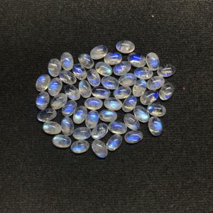 Venta al por mayor AAA grado 5x7mm Arco Iris Natural piedra lunar IGI certificado suave parte posterior plana cabujón ovalado forma calibrada piedra preciosa suelta - Product Image 3