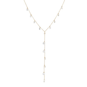 Moda 18K oro plateado colorido circón encantos largo en forma de <span class=keywords><strong>Y</strong></span> collar de cadena de acero inoxidable regalo de joyería para mujeres - Product Image 3
