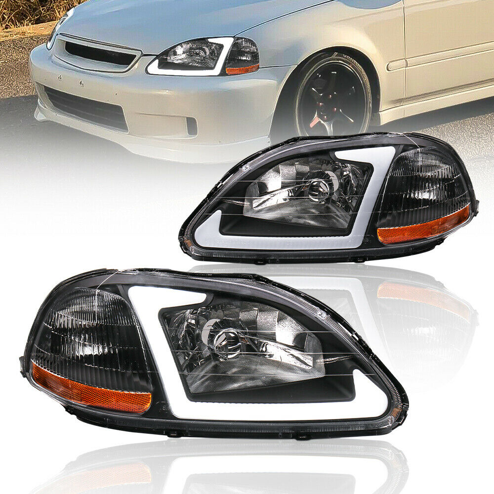 Apply to JDM Headlight LED DRL for Honda Civic 1996-1998  EK EJ  Car Head Lamp Fit LHD Auto Parts Image 2