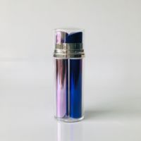 Botella Dosificadora Airless de Doble Cámara 5+5ml 10+10ml 15+15ml Material AS Plateado en Oro Envase Cosmético de Dos Compartimentos