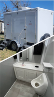 Remorque de Douche et Toilettes Mobiles de Luxe Portable avec Réservoir d'Évacuation, 1 à 8 Vitesses, Écologique et Durable pour Extérieur