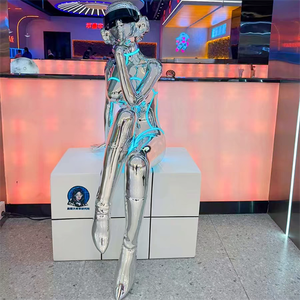 Superficie <span class=keywords><strong>de</strong></span> espejo pulido Robot Sexy Tamaño real Fibra <span class=keywords><strong>de</strong></span> vidrio Estatua gigante Escultura <span class=keywords><strong>de</strong></span> resina Decoraciones Artesanía Estatua personalizada Resina - Product Image 4