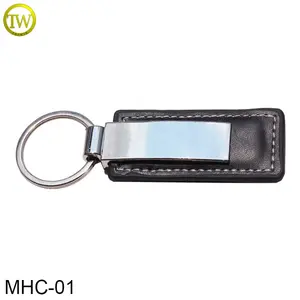 Custom Rectangle Key Ring Keychain Black Color Promotional Metal Logo Key Tags For Bags