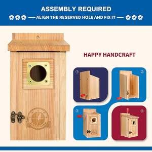 Casette per Uccelli da Esterno in Liquidazione con Protezione in Rame, Casetta per Uccelli in Cedro da Esterno, per Azzele, Fringuelli, Rondini, Passeri - Product Image 3
