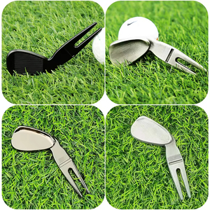 Outil de réparation de divots créatif en métal en forme de club de golf avec options pour gazon vert - Product Image 5