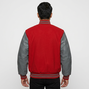 Custom Logo <b>Men's</b> Plus Size Wool Varsity Jacket High Street Style Stand Collar Embroidery Bomber Baseball Winter Coat for <b>Man</b> - Product Image 1