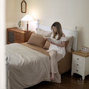 Brown Cotton <b>Bedding</b> High-Quality Pre-Washed Cotton <b>Bedding</b> Exporter 4 pieces <b>Set</b> Pillowcase Duvet Cover Fitted Sheet - Product Image 1
