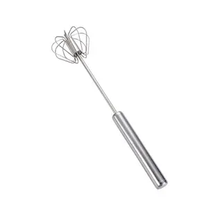 Kitchen Manual Mixer Stainless Steel Egg Beater Rotating Semi-Automatic Egg Whisk