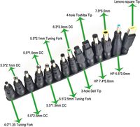 38 Uds Universal Laptop DC adaptador de corriente puntas 5,5mm X 2,1mm DC AC adaptador de corriente Kits conector para fuente de alimentación enchufe Jack Sets